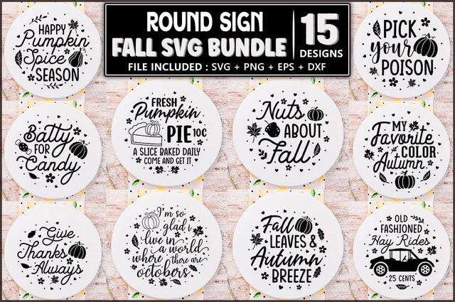 Fall Round Sign SVG Bundle SVG Shetara Begum 