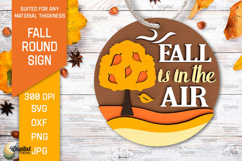 Fall Round Signs Laser Cut Bundle. Autumn Round Signs SVG SVG Evgenyia Guschina 