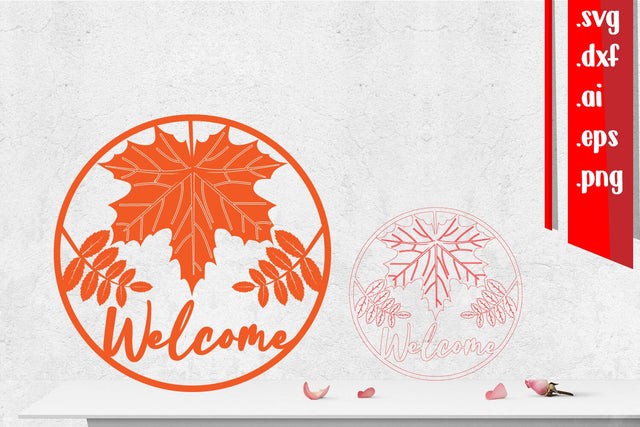 Fall Rounded Sign | Autumn Welcome Sign SVG zafrans studio 