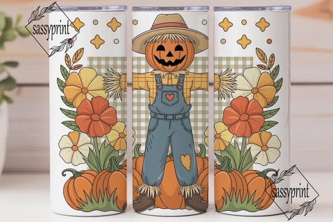 Fall Scarecrow 20oz Tumbler Wrap Sublimation sassyprint 