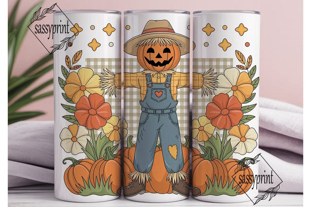 Fall Scarecrow 20oz Tumbler Wrap Sublimation sassyprint 