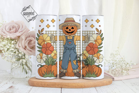 Fall Scarecrow 20oz Tumbler Wrap Sublimation sassyprint 