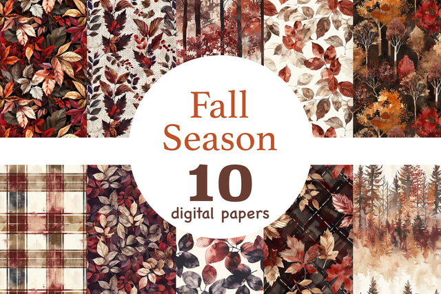 Fall Season Digital Papers | Autumn Pattern Digital Pattern GlamArtZhanna 