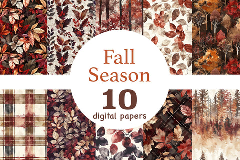 Fall Season Digital Papers | Autumn Pattern Digital Pattern GlamArtZhanna 