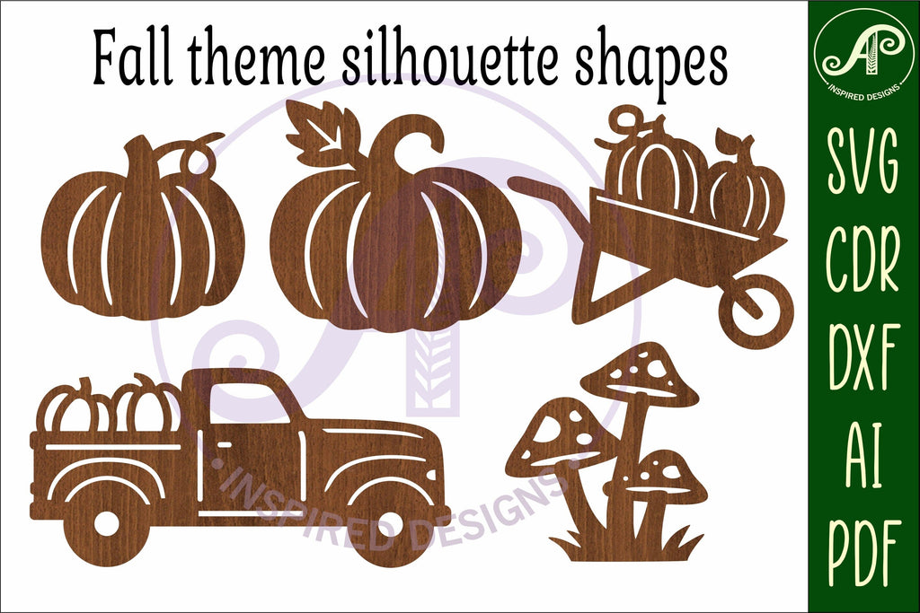 fall shape silhouette laser cut outs SVG file - So Fontsy