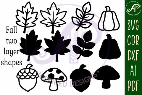 Fall shape two layer laser cut outs SVG file d1 SVG APInspireddesigns 