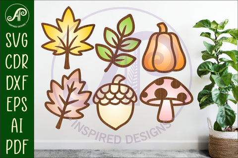 Fall shape two layer laser cut outs SVG file d1 SVG APInspireddesigns 
