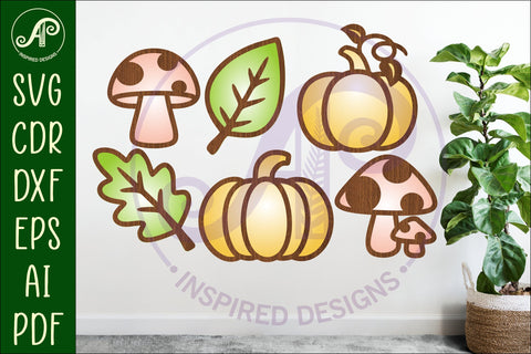 Fall shape two layer laser cut outs SVG file d2 SVG APInspireddesigns 