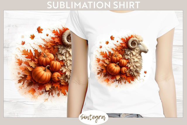 Fall Sheep Animal v1 T-shirt Sublimation Sublimation Sintegra 