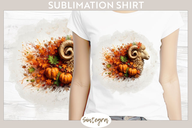 Fall Sheep Animal v3 T-shirt Sublimation Sublimation Sintegra 