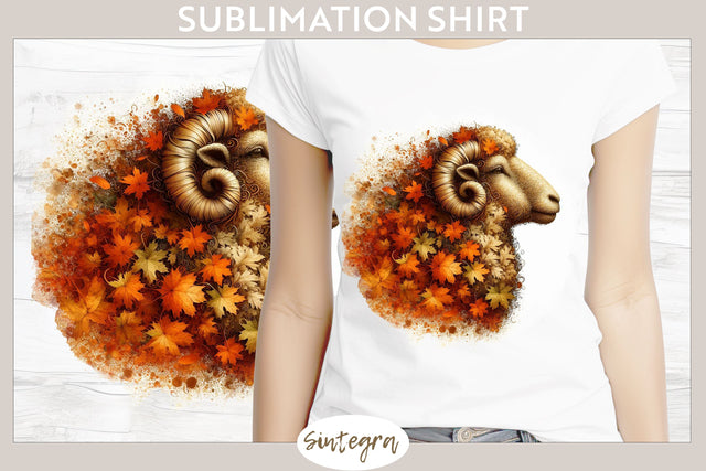 Fall Sheep Animal v4 T-shirt Sublimation Sublimation Sintegra 