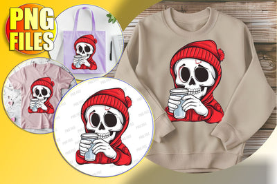 Fall Skull Clipart with Bow for Sublimation - Coquette Design Sublimation afrosvg 