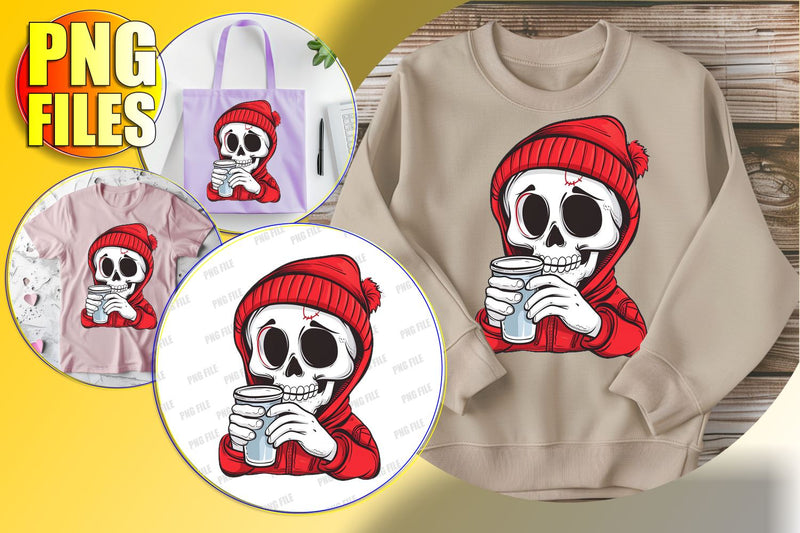 Fall Skull Clipart with Bow for Sublimation - Coquette Design Sublimation afrosvg 