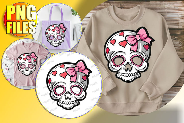 Fall Skull with Bow Sublimation Clipart - Cute Halloween Sublimation afrosvg 