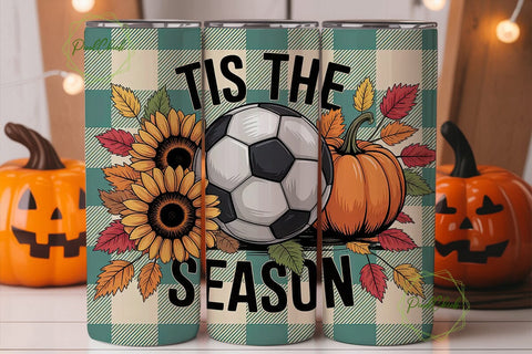 Fall Soccer Tumbler Design Sublimation PixelChick 