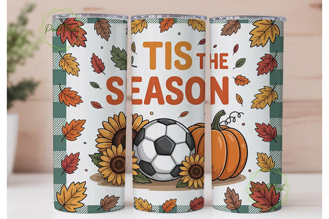 Fall Soccer Tumbler Design Sublimation PixelChick 