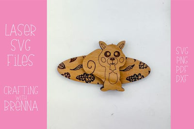 Fall Squirrel Hair Clip Laser SVG File SVG Crafting With Brenna 
