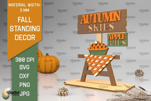 Fall Standing Decor Laser Cut. Autumn Decoration SVG Design SVG Evgenyia Guschina 