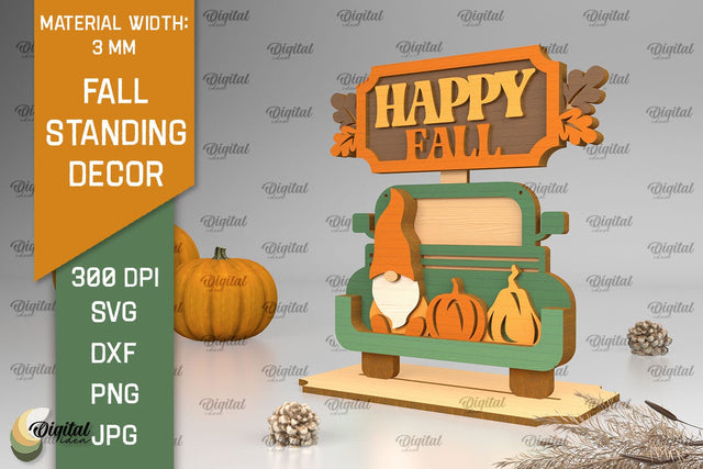 Fall Standing Decor Laser Cut. Autumn Decoration SVG Design SVG Evgenyia Guschina 