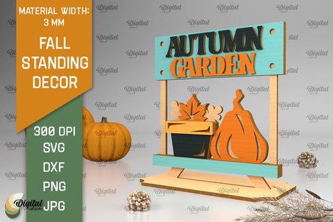 Fall Standing Decor Laser Cut. Autumn Decoration SVG Design SVG Evgenyia Guschina 