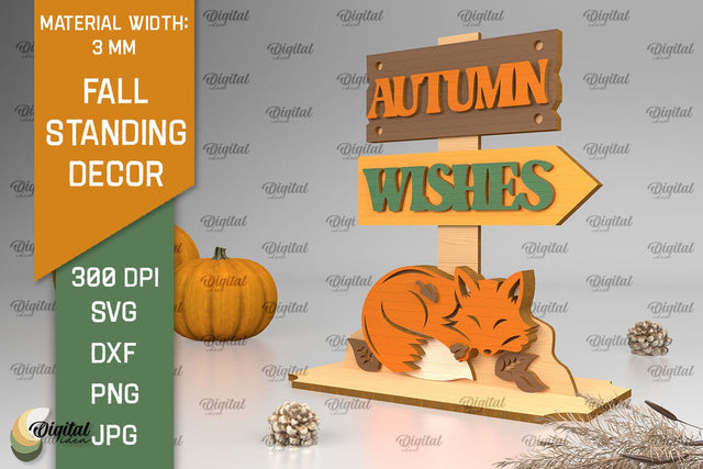 Fall Standing Decor Laser Cut. Autumn Decoration SVG Design SVG Evgenyia Guschina 