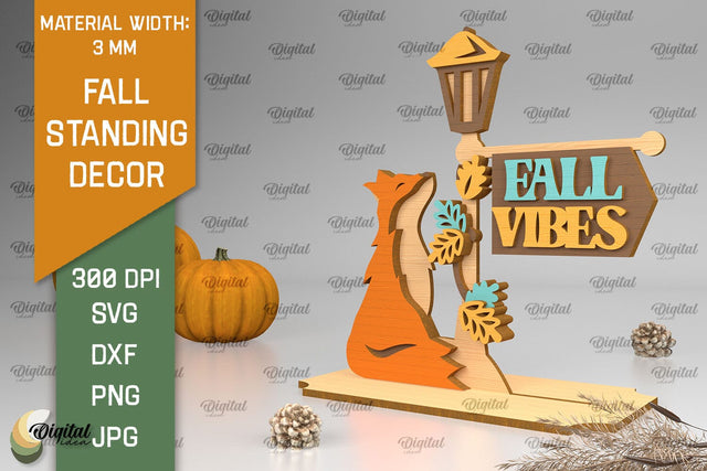 Fall Standing Decor Laser Cut. Autumn Decoration SVG Design SVG Evgenyia Guschina 