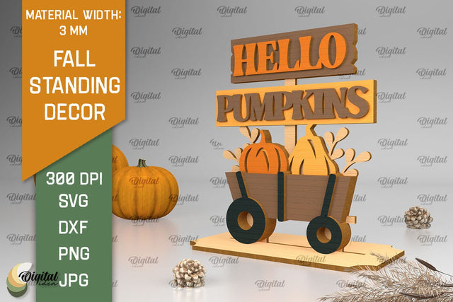 Fall Standing Decor Laser Cut. Autumn Decoration SVG Design SVG Evgenyia Guschina 