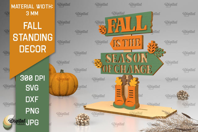 Fall Standing Decor Laser Cut. Autumn Decoration SVG Design SVG Evgenyia Guschina 