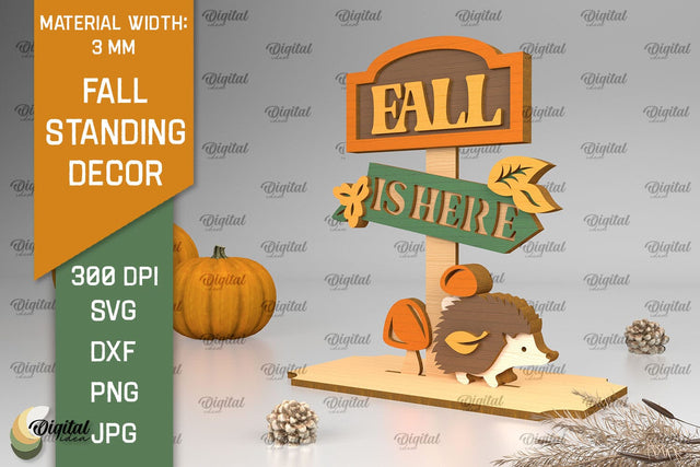 Fall Standing Decor Laser Cut. Autumn Decoration SVG Design SVG Evgenyia Guschina 