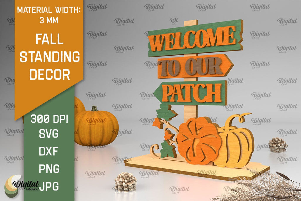 Fall Standing Decor Laser Cut. Autumn Decoration SVG Design - So Fontsy