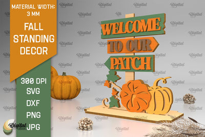 Fall Standing Decor Laser Cut. Autumn Decoration SVG Design SVG Evgenyia Guschina 