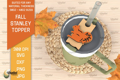 Fall Stanley Topper Laser Cut Design. Autumn Decor SVG SVG Evgenyia Guschina 