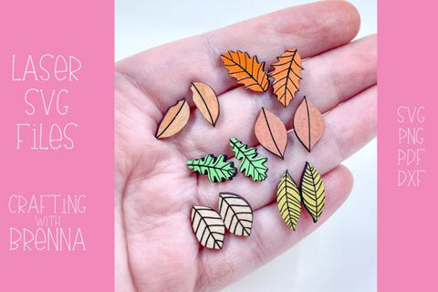 Fall Stud Earrings Bundle Laser SVG File SVG Crafting With Brenna 