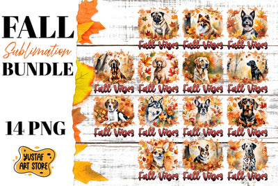 Fall sublimation bundle. Fall dog sublimation. 14 PNG Sublimation Yustaf Art Store 