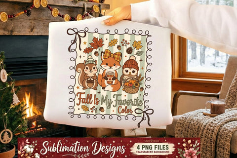 Fall Sublimation Design | Cute Autumn Animals Sublimation Designs | Pumpkin Spice Thanksgiving Quotes | Woodland Kawaii Fall PNG for Cricut DTF Printable Digital Download Sublimation BlackCatsMedia 