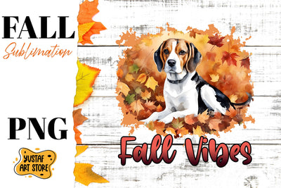 Fall sublimation design. Fall dog sublimation. Beagle PNG Sublimation Yustaf Art Store 