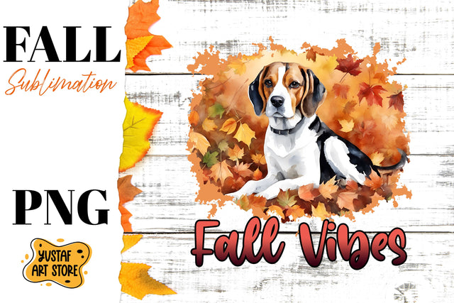 Fall sublimation design. Fall dog sublimation. Beagle PNG Sublimation Yustaf Art Store 