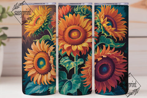 Fall Sunflower 20oz Tumbler Wrap Sublimation sassyprint 