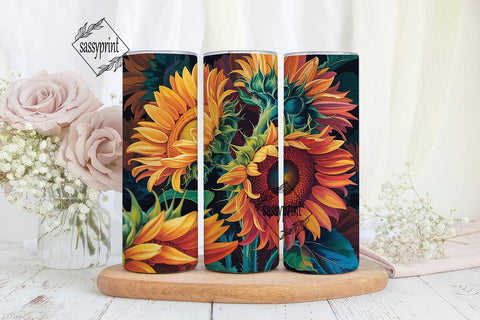 Fall Sunflower 20oz Tumbler Wrap Sublimation sassyprint 