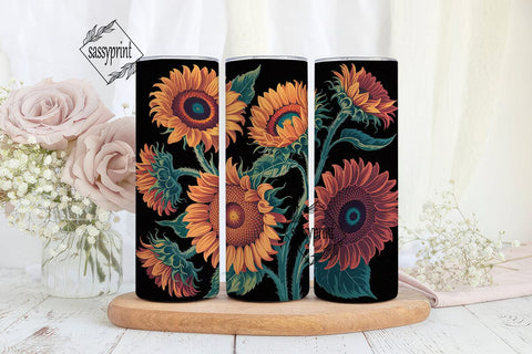 Fall Sunflower 20oz Tumbler Wrap Sublimation sassyprint 