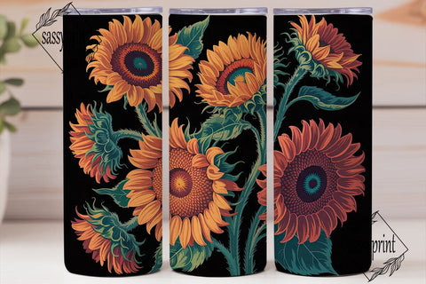 Fall Sunflower 20oz Tumbler Wrap Sublimation sassyprint 