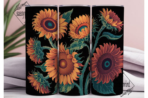 Fall Sunflower 20oz Tumbler Wrap Sublimation sassyprint 