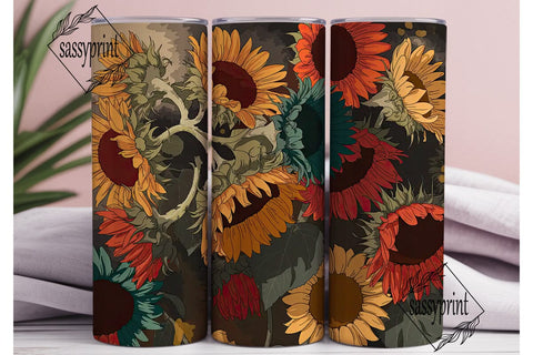 Fall Sunflower 20oz Tumbler Wrap Sublimation sassyprint 