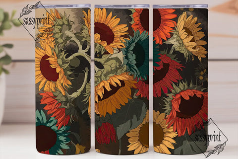 Fall Sunflower 20oz Tumbler Wrap Sublimation sassyprint 