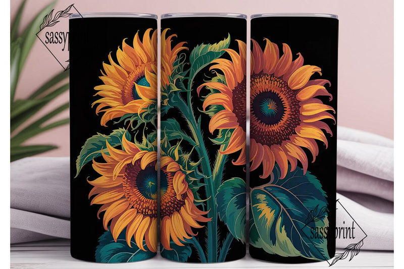 Fall Sunflower 20oz Tumbler Wrap Sublimation sassyprint 