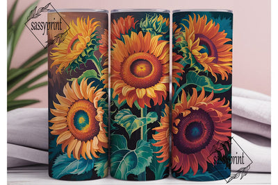 Fall Sunflower 20oz Tumbler Wrap Sublimation sassyprint 