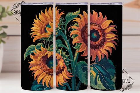Fall Sunflower 20oz Tumbler Wrap Sublimation sassyprint 