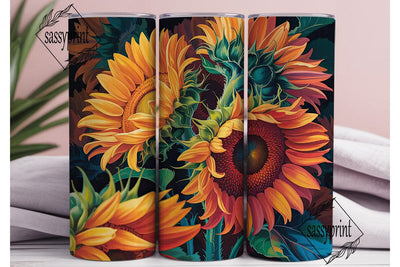 Fall Sunflower 20oz Tumbler Wrap Sublimation sassyprint 
