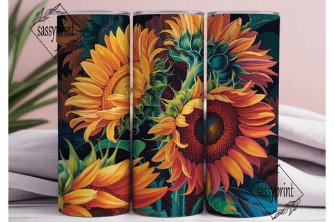 Fall Sunflower 20oz Tumbler Wrap Sublimation sassyprint 