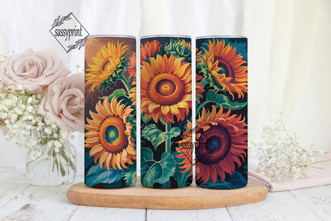 Fall Sunflower 20oz Tumbler Wrap Sublimation sassyprint 